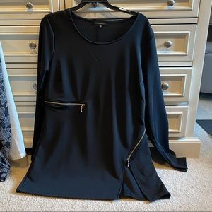 Long black shirt with zippers